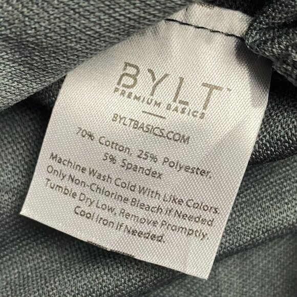 BYLT Drop Cut Lux V-Neck Shirt T Shirt Men's XL Gray Short Sleeve NWOT Basics - Picture 6 of 10